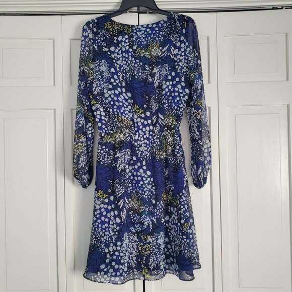 White House Black Market WHBM Floral Long Sleeve Midi Dress XS - Picture 2 of 11